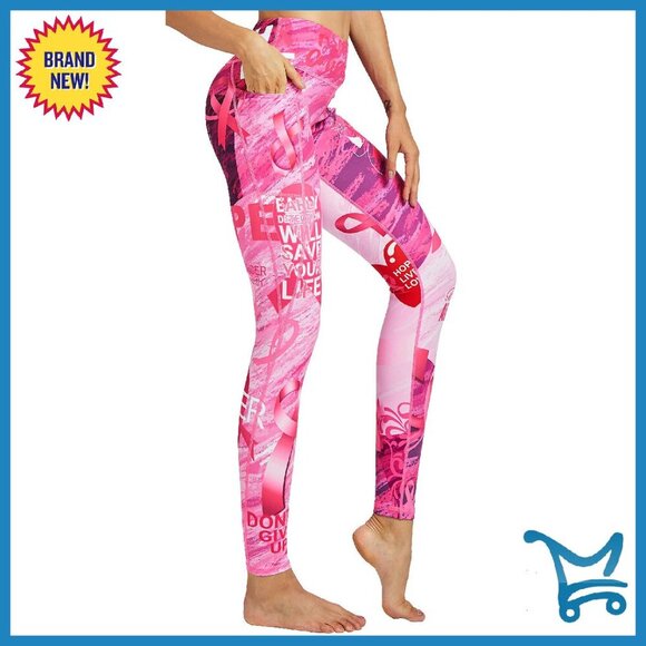 Pants - Women's Yoga Leggings with Side Pockets, Ultra-Soft Material, Waist Drawstring